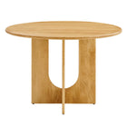Modway - Rivian Ronde 48 po Bois Table à manger, Chêne-Assemblée requise