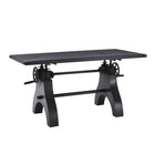 Modway - Genuine Hauteur ajustable du vilebrequin de 60 po Table à manger et bureau d’ordinateur, Noir-Table à manger industrielle et bureau d’ordinateur