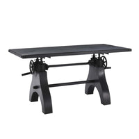 Modway - Genuine Hauteur ajustable du vilebrequin de 60 po Table à manger et bureau d’ordinateur, Noir-Table à manger industrielle et bureau d’ordinateur