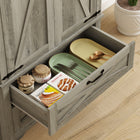 HOMCOM - Armoire de cuisine garde-manger 64 po avec portes et tiroirs - gris-Structure en panneau de particules de qualité supportant jusqu’à 330 lb (150 kg) 