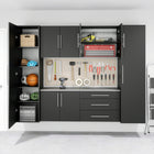 Prepac - Armoire de rangement étroite HangUps de 18 po - noir-Outils requis pour l'installation : perceuse, détecteur de montants, niveau et ruban à mesurer