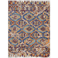 Modway - Centehua Aztèques du Sud-Ouest en détresse Tapis 4 pi l x 6 pi L - Multicolore-Tapis coloré de la région aztèque du sud-ouest