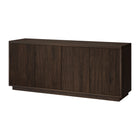 Hudson&Canal - Meuble TV Hanson pour téléviseurs jusqu'à 65 pouces - Alder Brown-Le dessus a une capacité de poids de 75 lb, les étagères inférieures peuvent supporter 25 lb chacune