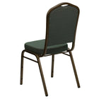 Flash Furniture – Chaise banquet empilable à haut dossier, siège en tissu vert 2,5 po, armature dorée (FDC01GV0640)-Conception à dossier couronne
