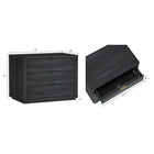 Manhattan Comfort - Ensemble de 2 tables de chevet modernes Evelyn 32" à 3 tiroirs - Gris charbon-Des bords lisses et arrondis ajoutent un charme moderne et améliorent la sécurité