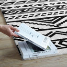 Modway - Haku Tribal marocain géométrique Tapis de 5 pi l x 8 pi L - Noir et blanc-Dessous du tissu de jute adhéré