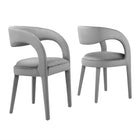 Modway - Pinnacle Performance Velvet Chaise à manger Ensemble de 2 - Gris-Ensemble de chaises de salle à manger modernes