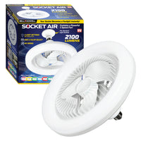 Bell + Howell - Ventilateur de plafond intérieur blanc à LED à changement de couleur de 10,1 po avec télécommande, prise d'air-Lumière super brillante et ventilateur de plafond - jusqu'à 2 100 lumens de lumière LED