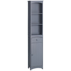 HOMCOM - Armoire colonne haute de salle de bain avec étagères et tiroir - gris-Cette haute armoire moderne et polyvalente s'accordera avec tous les types de mobilier 