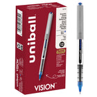 uni-ball – Stylos à bille roulante Vision – 0,7 mm – bleu – paquet de 12  -Stylos à bille roulante