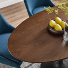 Modway - Lippa Ovale de 48 po Bois Table à manger, Noyer noir-Sièges 4
