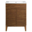 Modway - Render 24" Vanette de salle de bain - Blanc noyer-Trous étendus de 8"