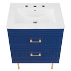 Modway - Daybreak 24" Vanette de salle de bain - Bleu-blanc-Tiroirs spacieux