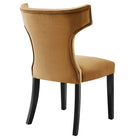 Modway - Curve Performance Velvet Chaises de salle à manger Ensemble de 2 - Cognac-Assemblée requise