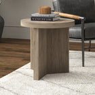 Hudson&Canal - Table d'appoint ron Holm 22" L - Chêne gris vieilli-Caractéristiques assemblage facile
