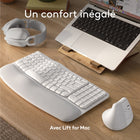 Logitech - Wave Keys for Mac, clavier ergonomique sans fil avec repose-poignets rembourré - Blanc-Certification Ergo: le clavier Wave Keys for Mac a été conçu et testé selon les critères définis par les plus grands ergonomes, et a été approuvé par United States Ergonomics

