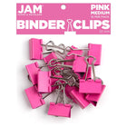 JAM Paper - Pinces à reliure colourées - taille moyenne - 32 mm (1 1/4 po) - pinces à reliure roses - paquet de 15-Couleur : Rose | Fabriqué en acier trempé pour une tenue extra forte