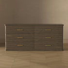 Manhattan Comfort - Commode double traditionnelle Clifford à 6 tiroirs - Noyer-Assemblage à domicile requis Tout le matériel inclus