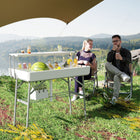 Outsunny - Table glacière pliante 3,5 pi avec vidange-Remplissez l’évier intégré de glace pour garder vos aliments au frais  