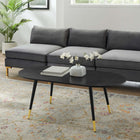 Modway - Vigor Ovale de 47 po Table basse - Noir-Plateau en MDF