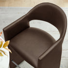 Modway - Talia 41 pouces Cuir végane Tabouret de bar - Espresso-Larges accoudoirs angulaires