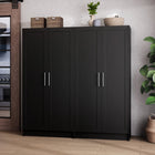 Prepac - Cabinet Accent Elite 32 po avec portes à panneaux, cabinet de rangement avec 3 étagères ajustables - Noir-Livré prêt à assembler, comprend un livret d'instructions pour un assemblage facile et bénéficie d'une garantie limitée du fabricant de 5 ans sur les pièces