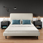 Manhattan Comfort - Table de nuit moderne Granville 18,11" à 1 tiroir - gris foncé - lot de 2-Comprend 1 tiroir à extension complète avec tiroir supérieur conçu avec des lignes verticales texturées en relief fabriqué en bois massif