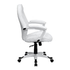 Flash Furniture - Fauteuil de direction mi-dossier, accoudoirs fixes, blanc-Mécanisme de verrouillage d'inclinaison