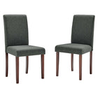 Modway - Prosper Tissu rembourré Fauteuil d’appoint de salle à manger Ensemble de 2 - Gris-Chaises de salle à manger Parsons