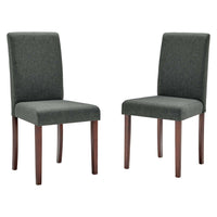 Modway - Prosper Tissu rembourré Fauteuil d’appoint de salle à manger Ensemble de 2 - Gris-Chaises de salle à manger Parsons