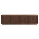 Hudson&Canal - Meuble TV Hanson pour téléviseurs jusqu'à 85 pouces - Noyer satiné-Une conception de transition accueille des téléviseurs jusqu'à 85 pouces pour votre espace de divertissement