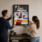 Frameworth - Jordan Staal Toile encadrée 20 po H x 29 po l Carolina Hurricanes Champions de la Coupe Stanley 2026 - Sous licence officielle LNH/AJLNH-Impression sur toile sans verre ni acrylique