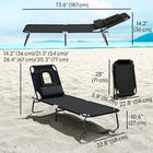 Outsunny - Chaise longue d’extérieur réglable avec ouverture pour le visage et coussin - noir-Coussins amovibles pour le visage et la poitrine offrant un soutien optimal en position allongée sur le ventre