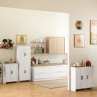 HOMCOM - Buffet moderne 35,4 po L avec rangement - blanc-Couleur : Blanc, Naturel 