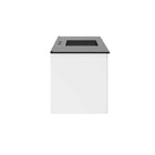 Modway - Vitality Évier simple 48" Vanette de salle de bain - Blanc Noir-Évier en céramique avec comptoir intégré