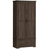 HOMCOM - Armoire de rangement de cuisine 69 po haute avec étagères réglables - brun café-L’armoire à étagères à 4 niveaux et le tiroir maximisent l’espace de rangement 
