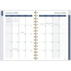 Mead - Agenda hebdomadaire/mensuel feuilles florales 2026 - 8-1/2 po H x 5 1/2 po l - rose - bilingue-Couverture rigide durable