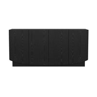 Manhattan Comfort - Ardea 60" Buffet contemporain à 4 portes - Noir-Finition stratifiée aspect bois : aspect bois chaud et naturel avec une surface durable et facile à nettoyer