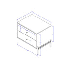 Manhattan Comfort - Table de nuit moderne Jasper 25,15" - Blanc cassé-Belles poignées de tiroir rondes en or uniques