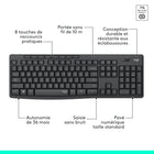 Logitech MK295 ensemble silencieux clavier/souris - graphite-Dimensions en po. 0,71 H x 17,6 L x 5,87 P