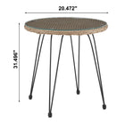 Manhattan Comfort - Ensemble de salon de patio moderne Antibes pour 2 personnes avec table d’appoint - beige et crème - ensemble de 3 pièces-Table d’appoint avec verre trempé amovible de 5 mm