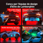 Gyrocopters - Voiture électrique pour enfants sous licence Lamborghini - Double moteur 12 V - Avec musique et télécommande - Vert-2 modes de vitesse (basse et élevée)