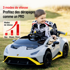 Gyrocopters - Voiture électrique pour enfants sous licence Lamborghini - Double moteur 12 V - Avec musique et télécommande - Vert-2 places