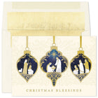 JAM Paper - Ensemble de cartes de Noël et enveloppes assorties, 7 6/7 x 5 5/8 po, décorations de bénédictions de Noël, paquet de 18-Conception d'ornements de bénédictions de Noël