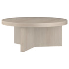 Hudson&Canal - Table basse ron Holm 91 cm (36 po) - Blanc aulne-Le plateau de table a une capacité de poids de 60 lb