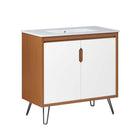 Modway - Energize 36" Vanette de salle de bain - Cerise-Blanc-Blanc-Vanité de salle de bain moderne du milieu du siècle