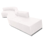 Flash Furniture – Alon Series ZB803590SWH, ensemble de réception 5 pièces, cuir, blanc-Revêtement doux en cuir blanc.