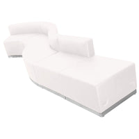 Flash Furniture – Alon Series ZB803590SWH, ensemble de réception 5 pièces, cuir, blanc-Revêtement doux en cuir blanc.