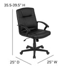 Flash Furniture Leathersoft-Chaise De Bureau Rembourrée-Noir (CH197220X000BK)-LeatherSoft est en cuir et polyuréthane pour plus de douceur et de durabilité