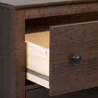 Prepac – Table de nuit 2 tiroirs Yaletown, espresso-Les côtés des tiroirs en pin massif et ses façades robustes en MDF offrent une durabilité accrue